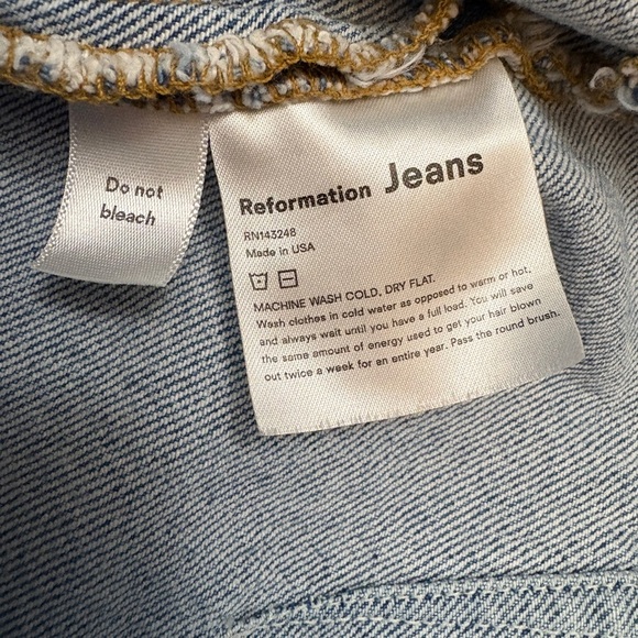 Reformation Vicki High Rise Straight Leg Shoestring Belt Montego Blue Wash Sz 29 - Picture 13 of 13